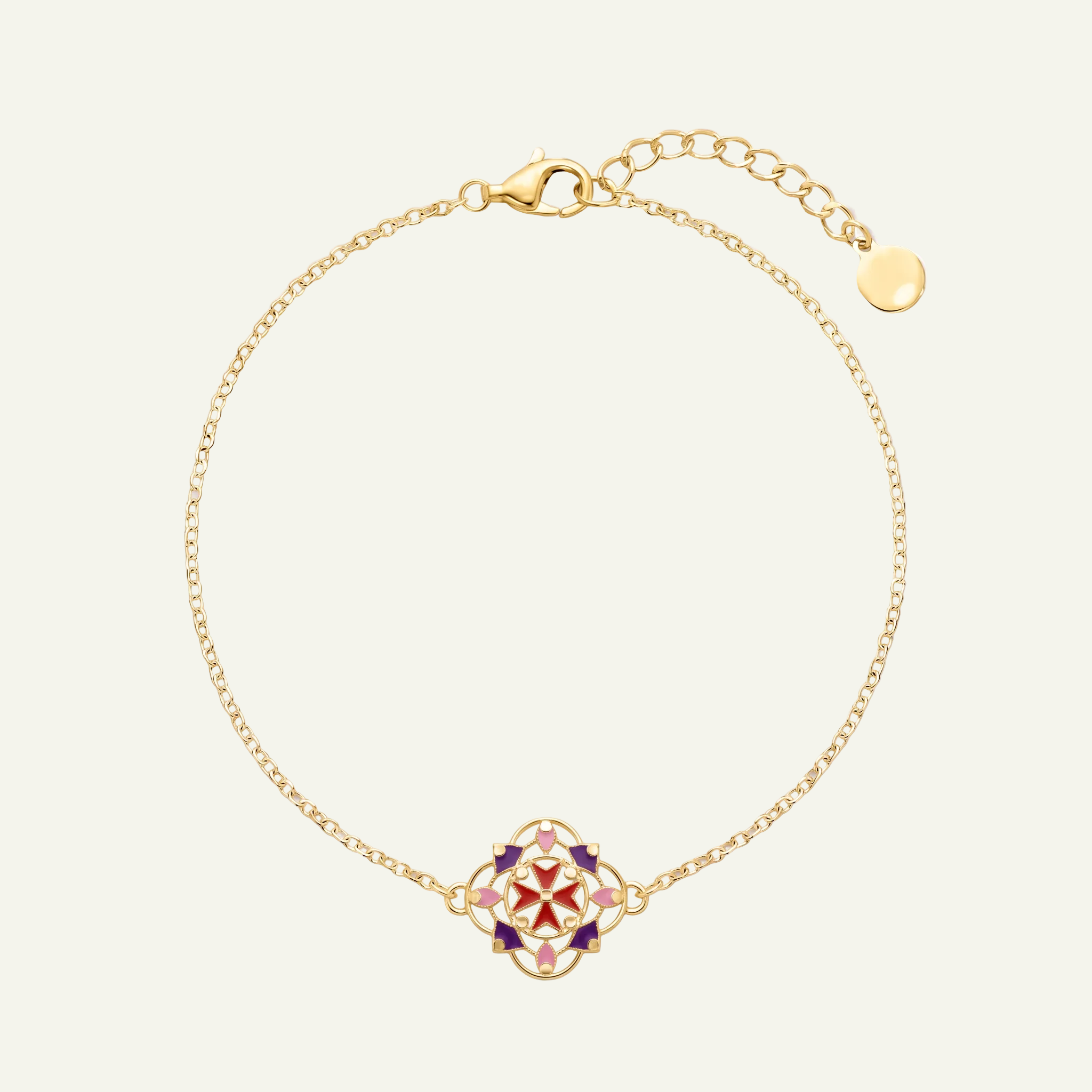 Silver 925 - Maltese Cross Bracelet - Gold Plated