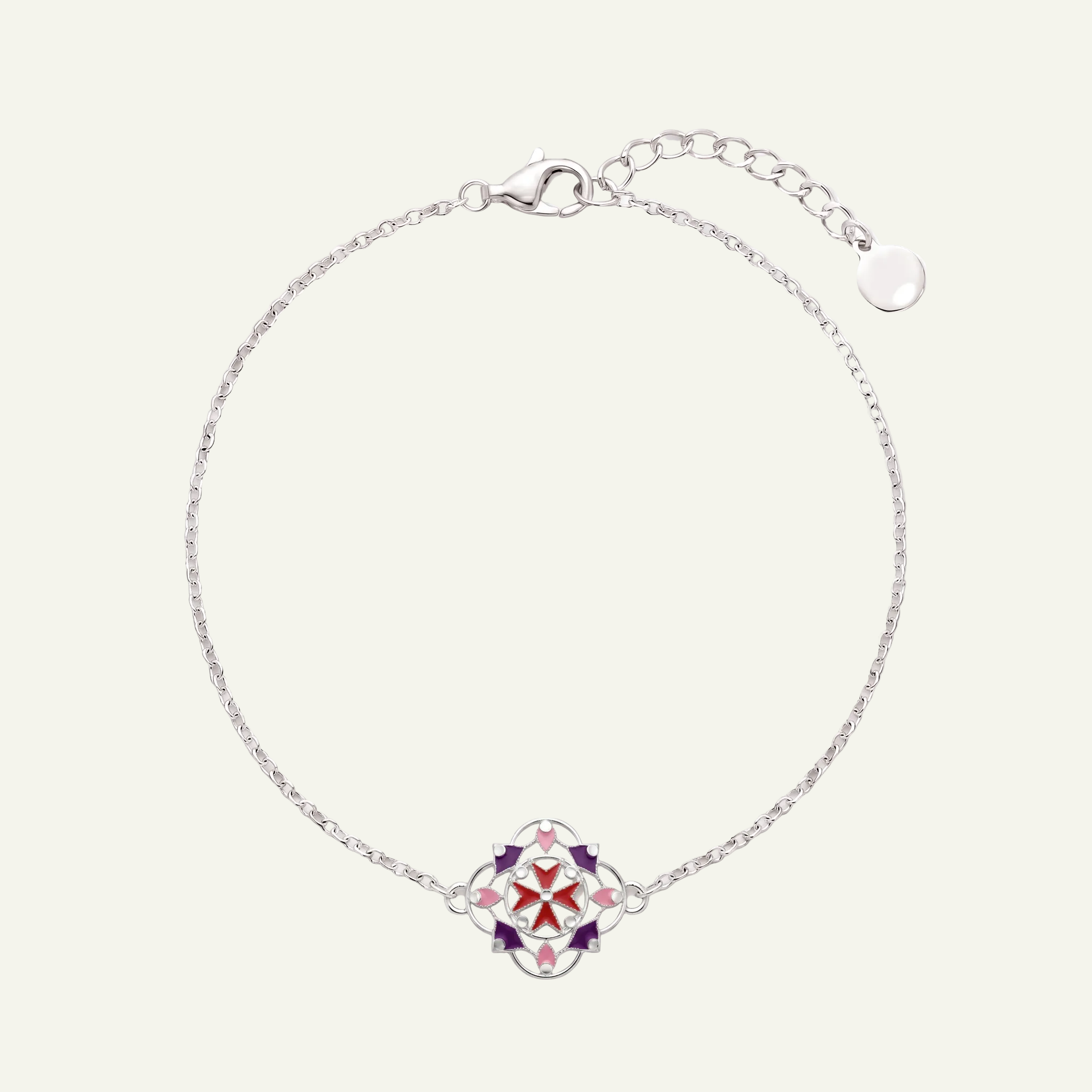 Silver 925 - Maltese Cross Bracelet - Rhodium Plated