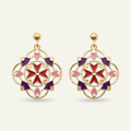 Silver 925 - Maltese Cross Earrings  - Gold Plated