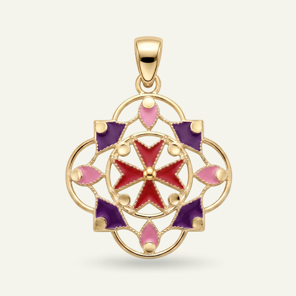 Silver 925 - Maltese Cross Pendant - Gold Plated