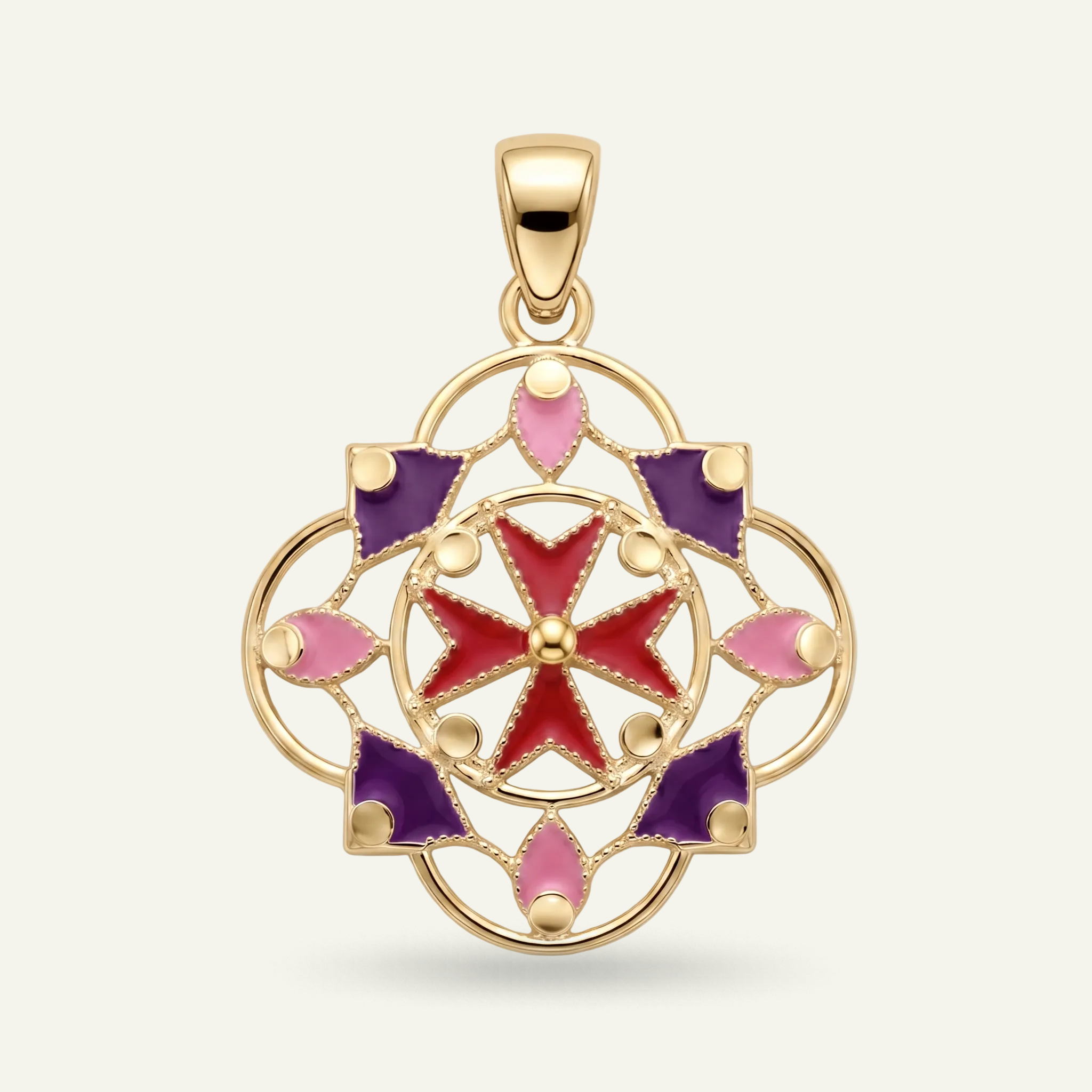 Silver 925 - Maltese Cross Pendant - Gold Plated