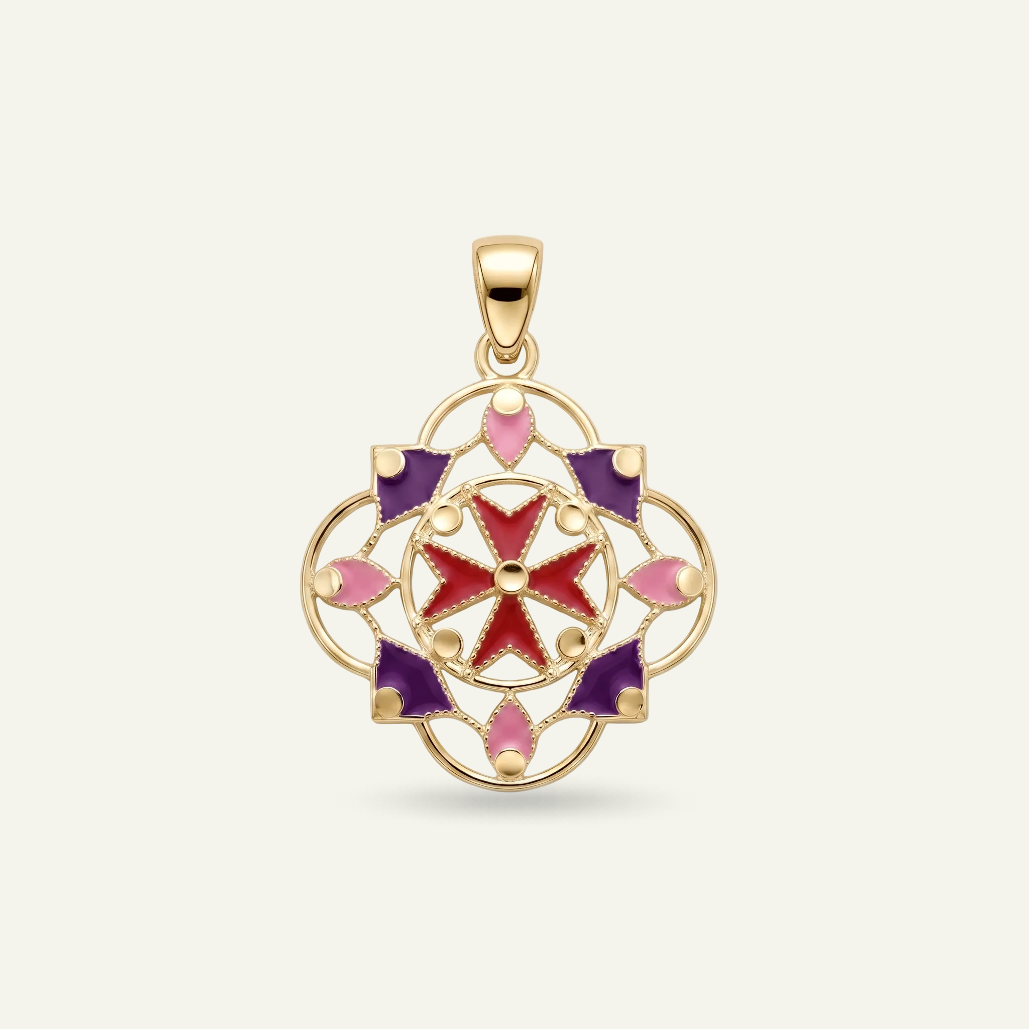 Silver 925 - Maltese Cross Pendant - Gold Plated
