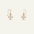 Silver 925 - Maltese Cross Earrings - Gold Plated