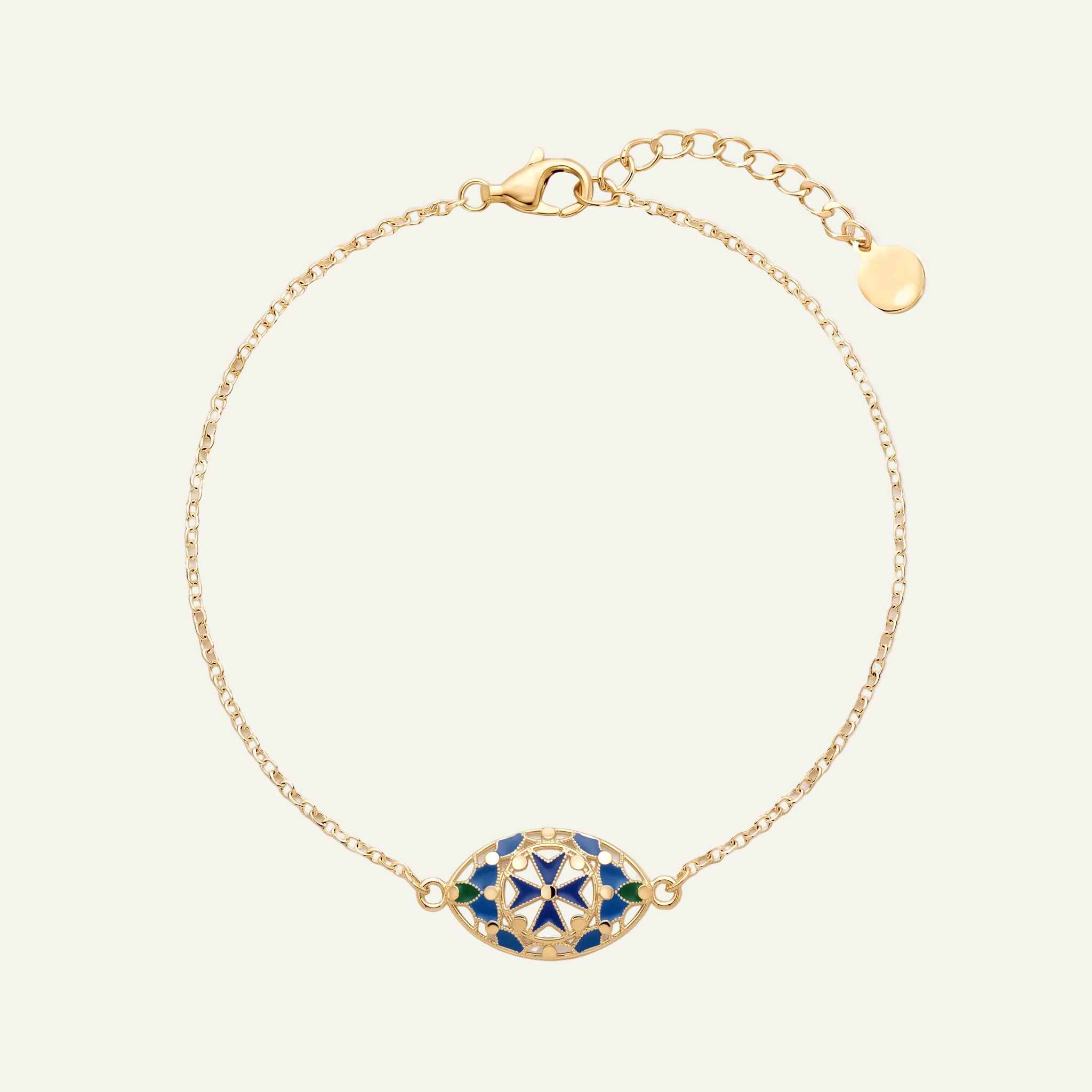 Silver 925 - Maltese Cross Bracelet - Gold Plated