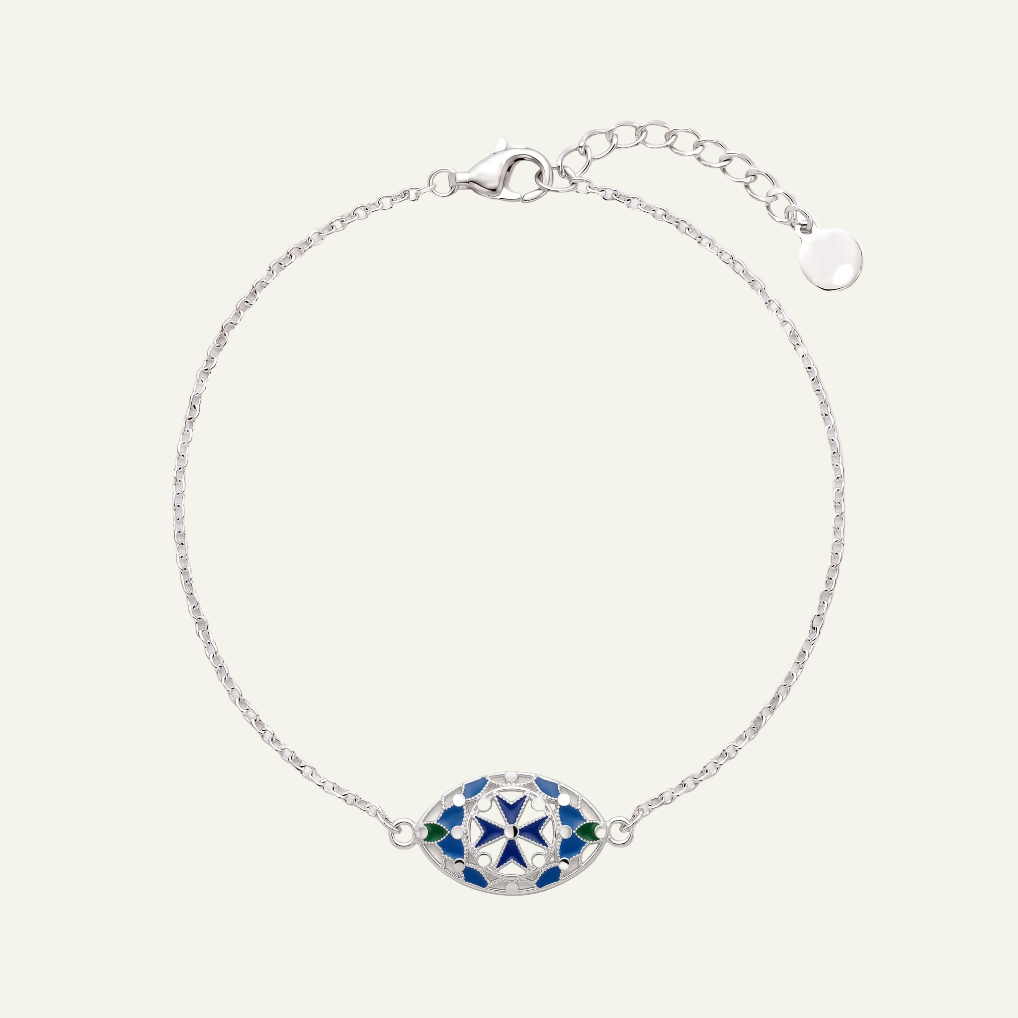 Silver 925 - Maltese Cross Bracelet - Rhodium Plated
