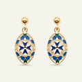 Silver 925 - Maltese Cross Earrings - Gold Plated