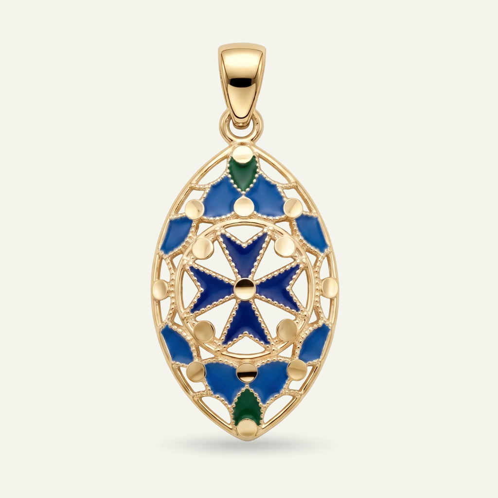 Silver 925 - Maltese Cross Pendant - Gold Plated