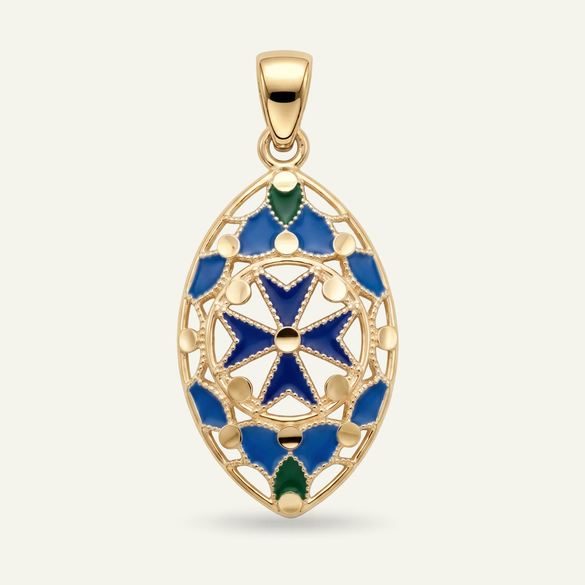 Silver 925 - Maltese Cross Pendant - Gold Plated