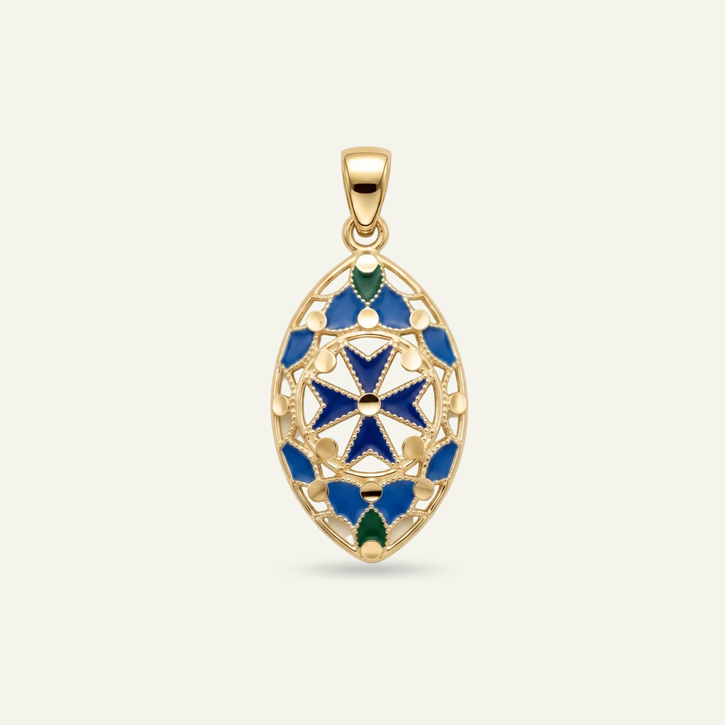 Silver 925 - Maltese Cross Pendant - Gold Plated