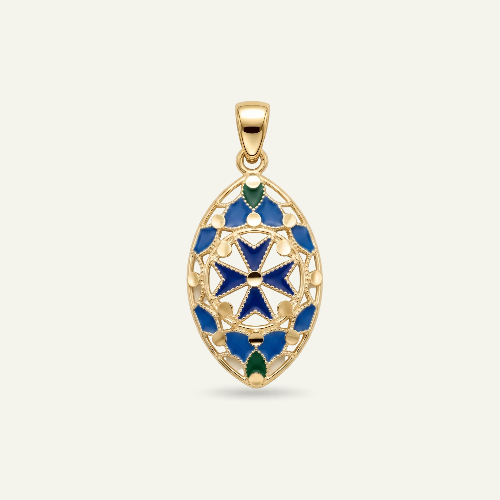 Silver 925 - Maltese Cross Pendant - Gold Plated