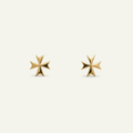 Silver 925 - Maltese Cross Earrings - Gold Plated