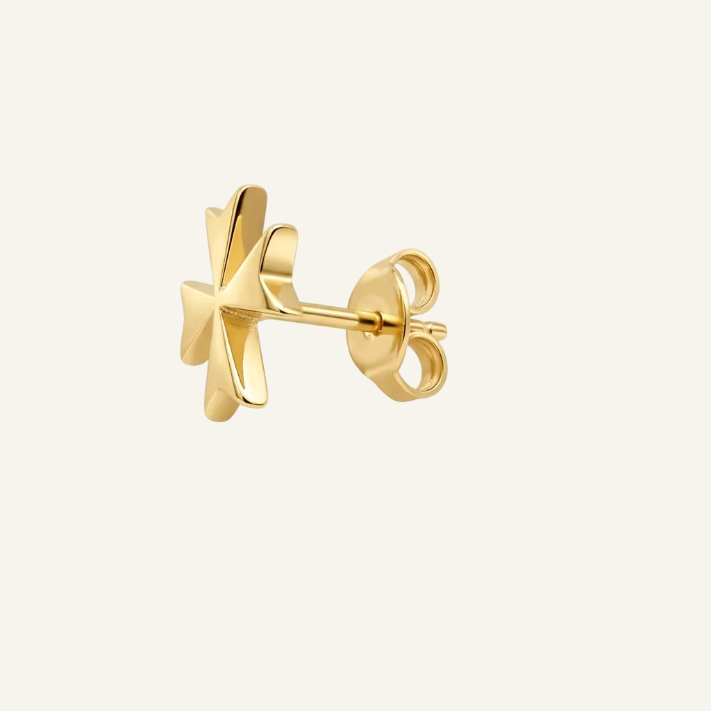 Silver 925 - Maltese Cross Earrings - Gold Plated