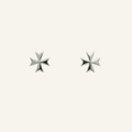 Silver 925 - Maltese Cross Earrings - Rhodium Plated