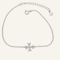 Silver 925 - Maltese Cross Bracelet - Rhodium Plated