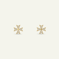 Silver 925 - Maltese Cross Earrings - Gold Plated