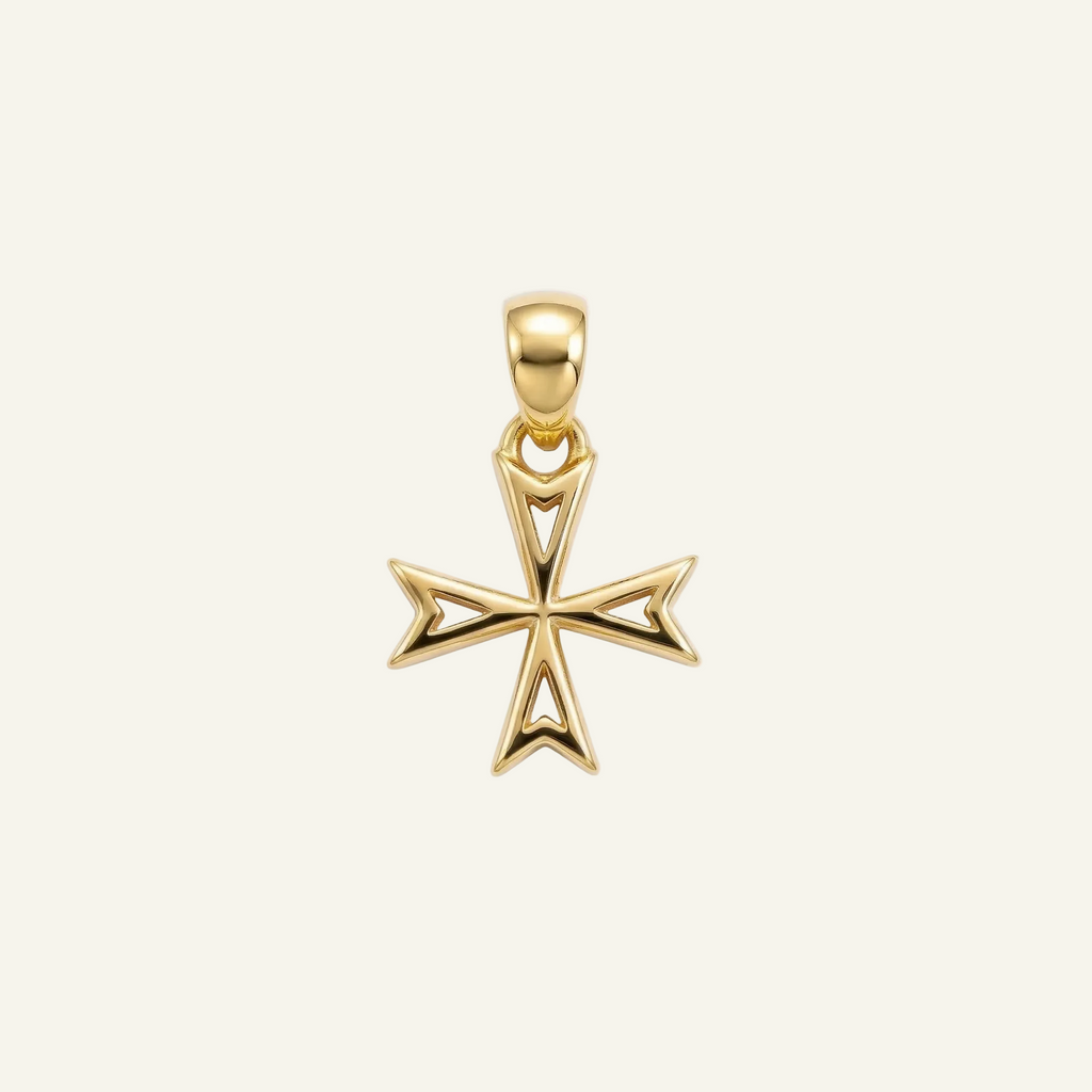 Silver 925 - Maltese Cross Pendant - Gold Plated