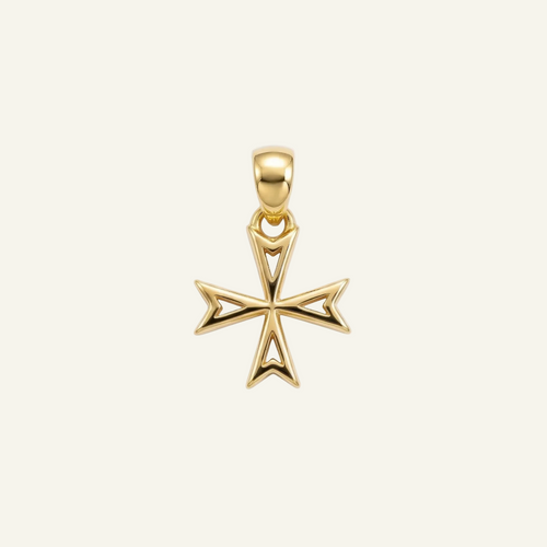 Silver 925 - Maltese Cross Pendant - Gold Plated