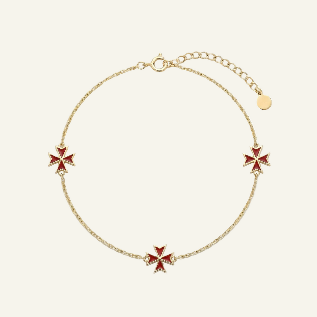 Silver 925 - Maltese Cross Bracelet - Gold Plated