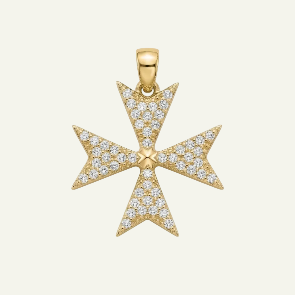 Silver 925 - Maltese Cross Pendant - Gold Plated