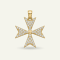 Silver 925 - Maltese Cross Pendant - Gold Plated
