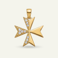 Silver 925 - Maltese Cross Pendant - Gold Plated