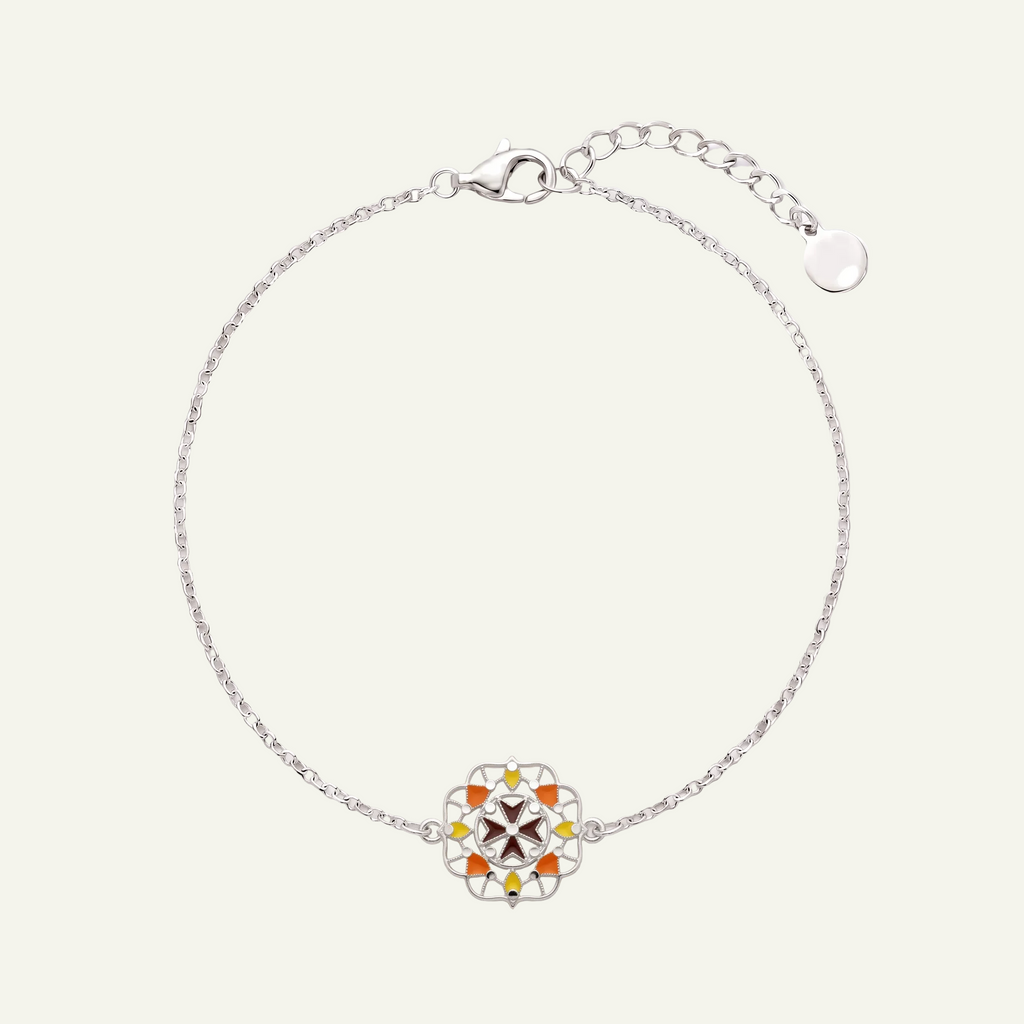 Silver 925 - Maltese Cross Bracelet - Rhodium Plated