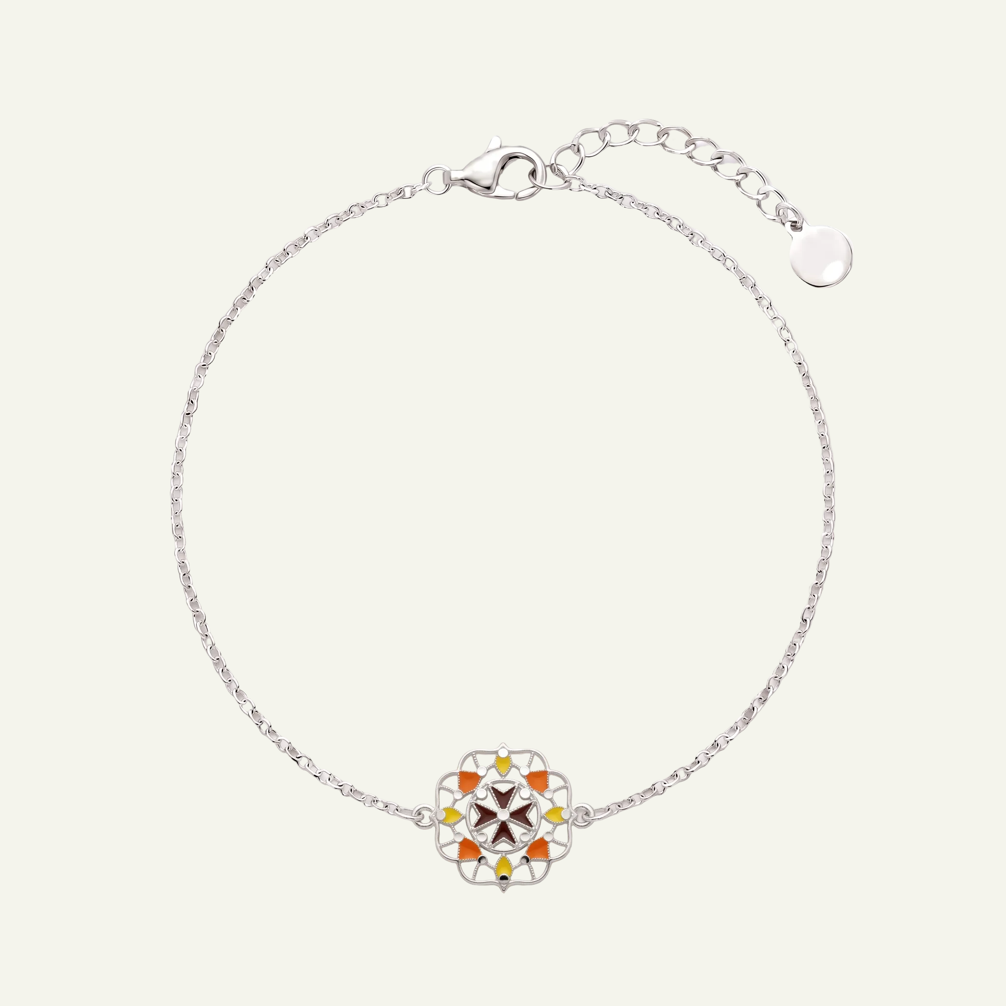 Silver 925 - Maltese Cross Bracelet - Rhodium Plated