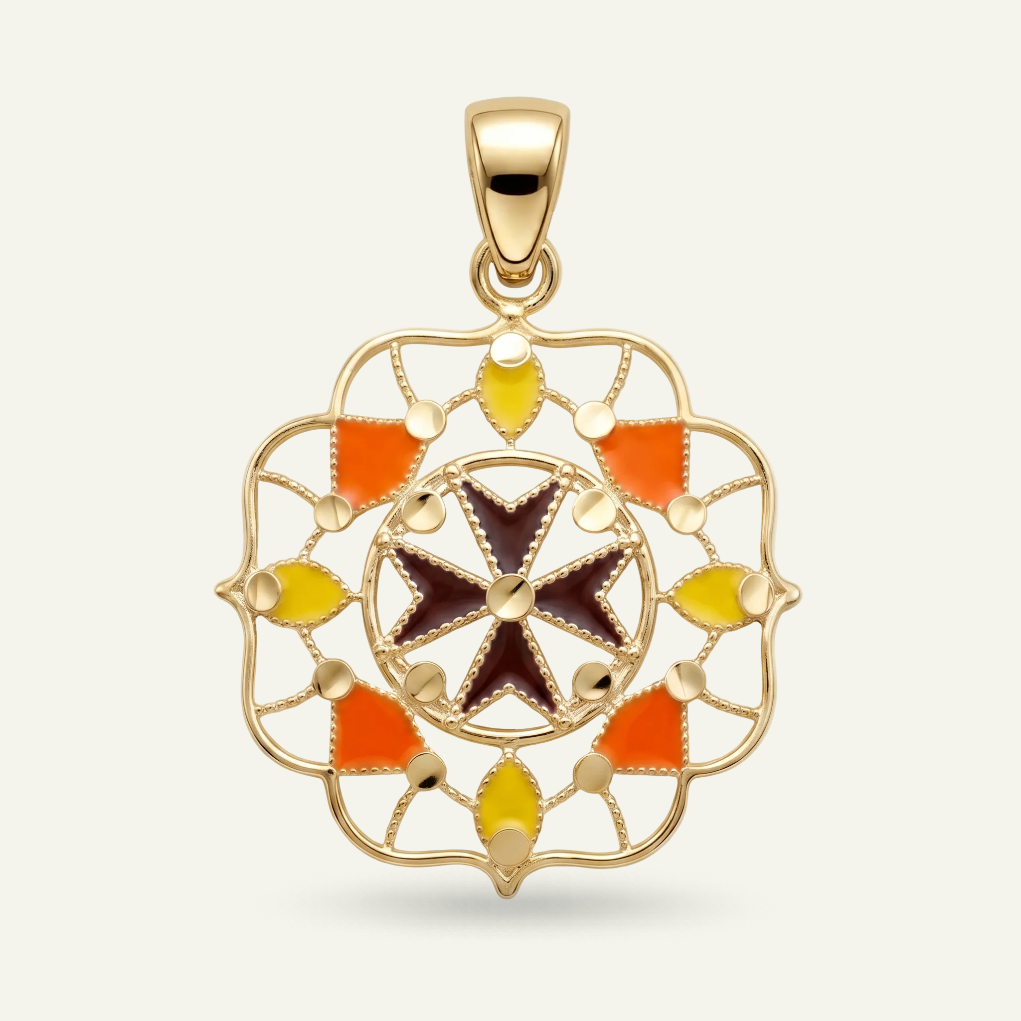 Silver 925 - Maltese Cross Pendant - Gold Plated