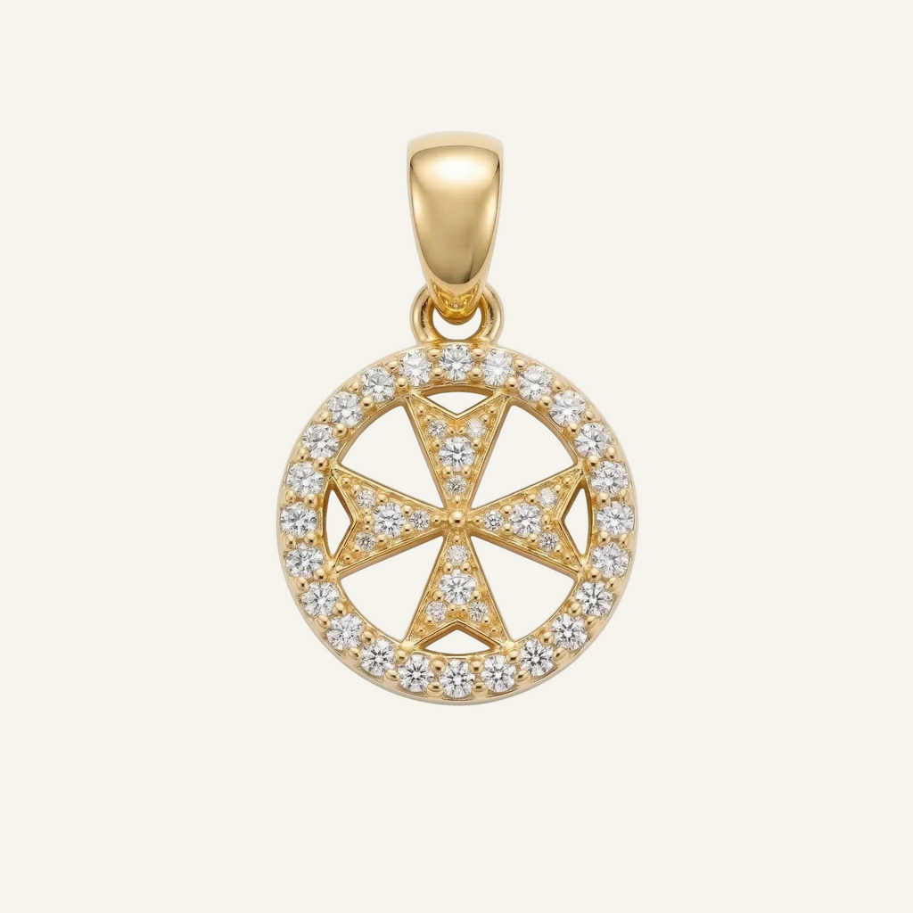 Silver 925 - Maltese Cross Pendant - Gold Plated