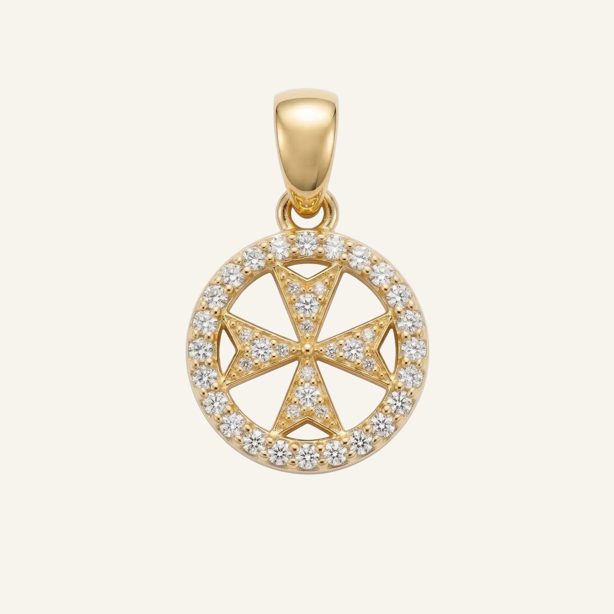 Silver 925 - Maltese Cross Pendant - Gold Plated