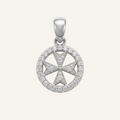 Silver 925 - Maltese Cross Pendant - Rhodium Plated