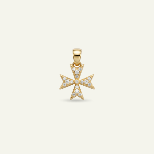 Silver 925 - Maltese Cross Pendant - Gold Plated