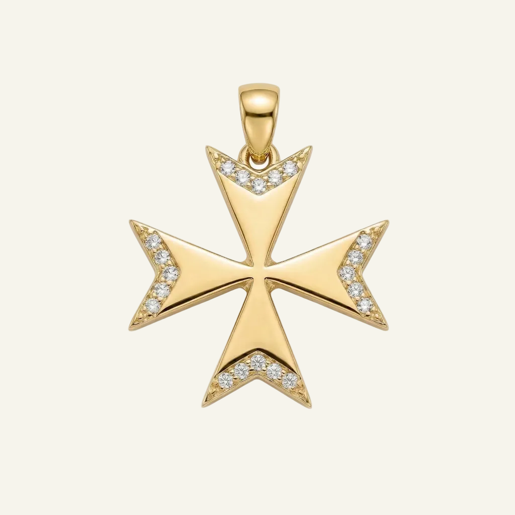 Silver 925 - Maltese Cross Pendant - Gold Plated