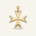 Silver 925 - Maltese Cross Pendant - Gold Plated