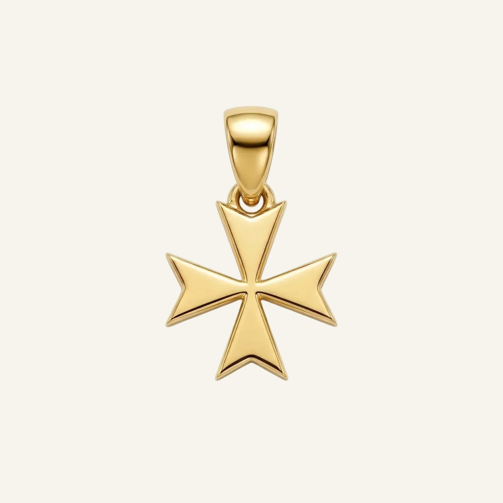 Silver 925 - Maltese Cross Pendant - Gold Plated