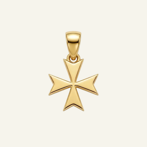 Silver 925 - Maltese Cross Pendant - Gold Plated