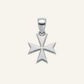 Silver 925 - Maltese Cross Pendant - Rhodium Plated